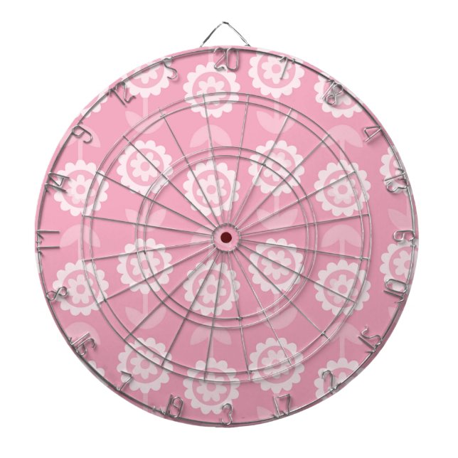 Jeu De Fléchettes Motif Art Abstrait rose Fleurs florales (Devant)