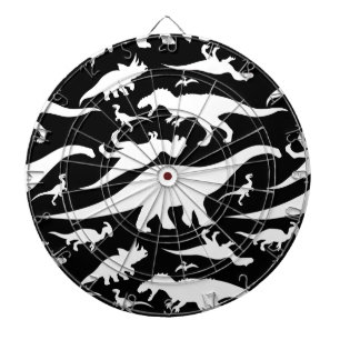 Jeu De Fléchettes Motif de dinosaures noir et blanc