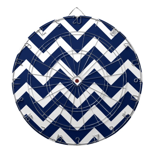 Jeu De Fléchettes Motif de la marine bleu et blanc Chevron Zigzag (Devant)