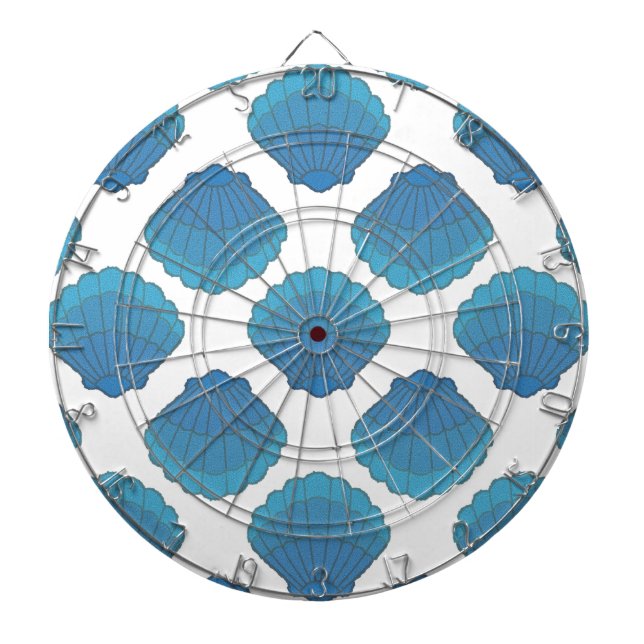 Jeu De Fléchettes Motif de mosaïque Blue Seashell (Devant)