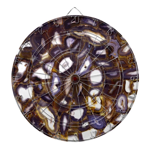 Jeu De Fléchettes Motif en pierre blanche Brown violet (Devant)