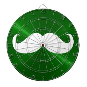 Jeu De Fléchettes Moustache blanche amusante sur Arrière - plan vert