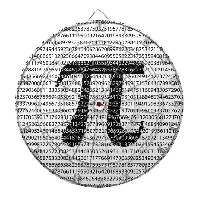 Jeu De Fléchettes Numéro noir d'origine pi jour symbole mathématique (Devant)