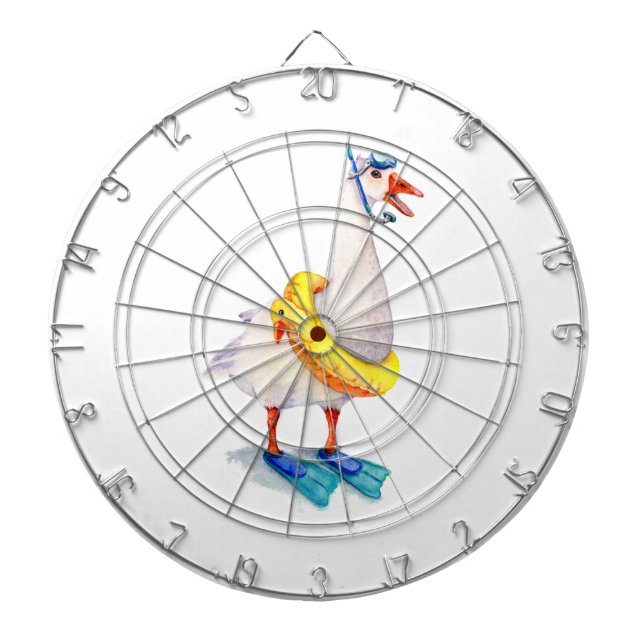 Jeu De Fléchettes Oie blanche en snorkeling (Devant)