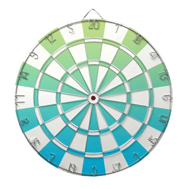 Jeu De Fléchettes Ombre Bleu Vert Et Blanc (Devant)