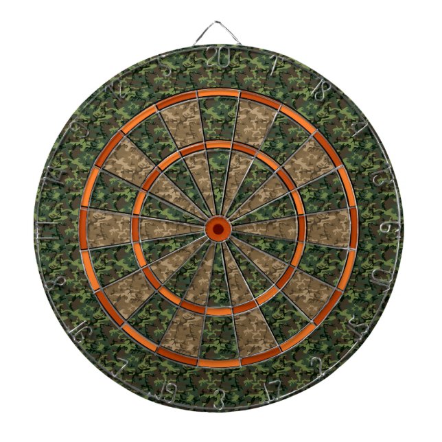 Jeu De Fléchettes Orange de vert forêt de camouflage (Devant)