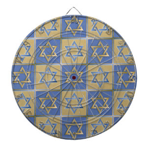 Jeu De Fléchettes Panneaux d'art étoile de David bleu or