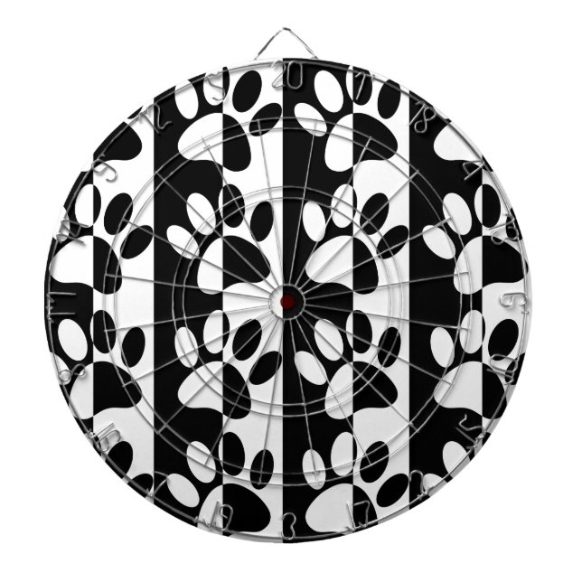 Jeu De Fléchettes Patrouilles Et Rayures De Chien Noir Et Blanc (Devant)