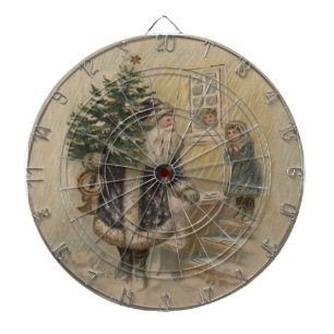 Jeu De Fléchettes Père Noël Vintage Neige Arbre de Noël