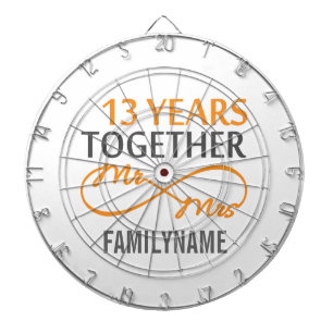 Jeu De Fléchettes Personnalisé M. et Mme 13e anniversaire
