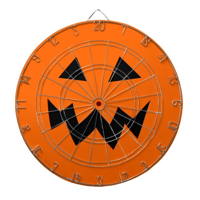 Jeu De Fléchettes Peur citrouille Halloween en carton rouge (Devant)