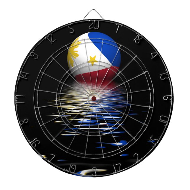 Jeu De Fléchettes Philippines Drapeau se levant/s'installant. (Devant)
