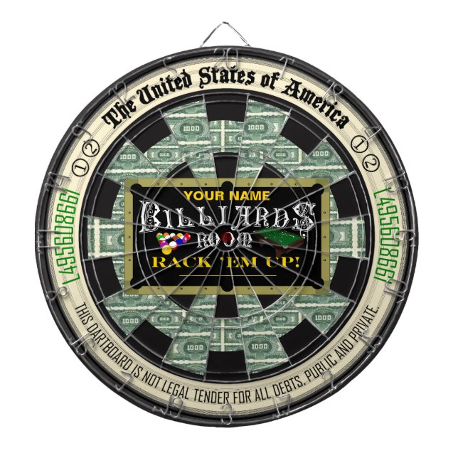 Jeu De Fléchettes Pièce de billards personnalisée (Devant)