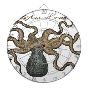Jeu De Fléchettes Pieuvre Kraken Antique Faune Marine Côtière