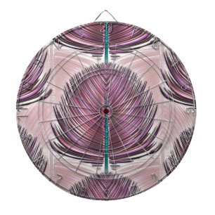 Jeu De Fléchettes Plume de paon stylisé - rose