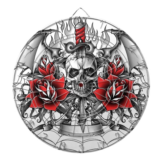 Jeu De Fléchettes Poignard du crâne n avec des ailes de diable (Devant)