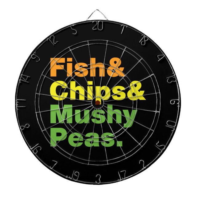 Jeu De Fléchettes Poissons & Chips & Pois Musqués. (Devant)