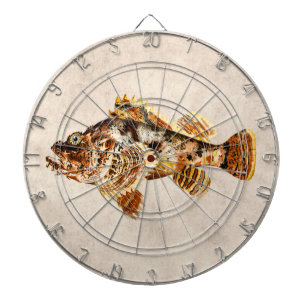 Jeu De Fléchettes Poissons de scorpion vintages - copie hawaïenne