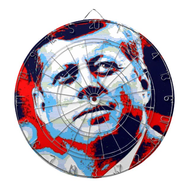 Jeu De Fléchettes Pop Art JFK John F. Kennedy Red Blue (Devant)