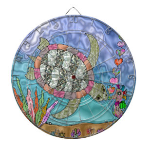 Jeu De Fléchettes Psychédélic Sea Turtle Seahorse