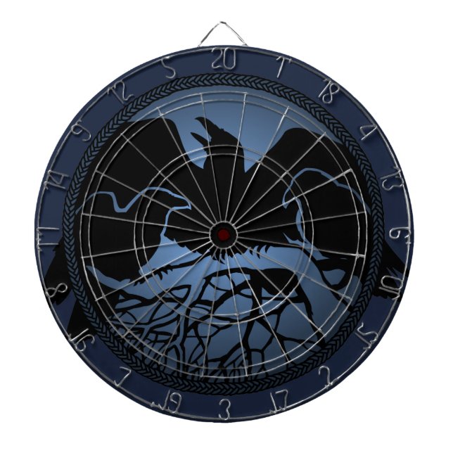 Jeu De Fléchettes Raven Dartboard Cool Tribal Raven Art Dartboard (Devant)