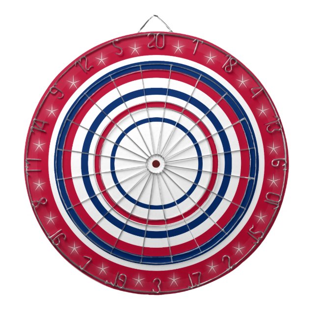 Jeu De Fléchettes Réglementation rouge blanc et bleu (Devant)