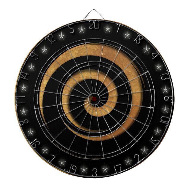 Jeu De Fléchettes Régulation spirale noire et or (Devant)