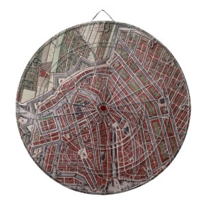 Jeu De Fléchettes Réplique carte de la ville d'Amsterdam 1652