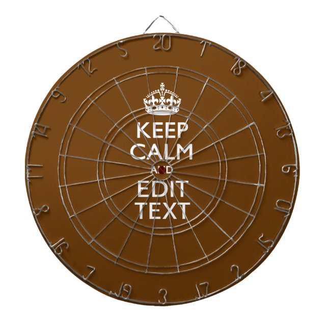 Jeu De Fléchettes Restez calme et ayez votre texte Brown (Devant)