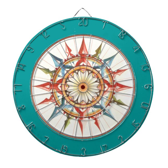 Jeu De Fléchettes rose de boussole - mandala (Devant)