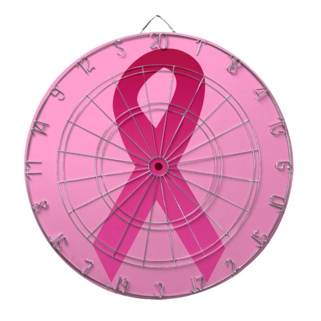 Jeu De Fléchettes Ruban de rose de conscience de cancer du sein (Devant)