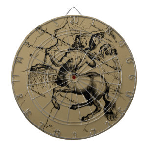 Jeu De Fléchettes Sagittarius Constellation Carte Engraving Hevelius