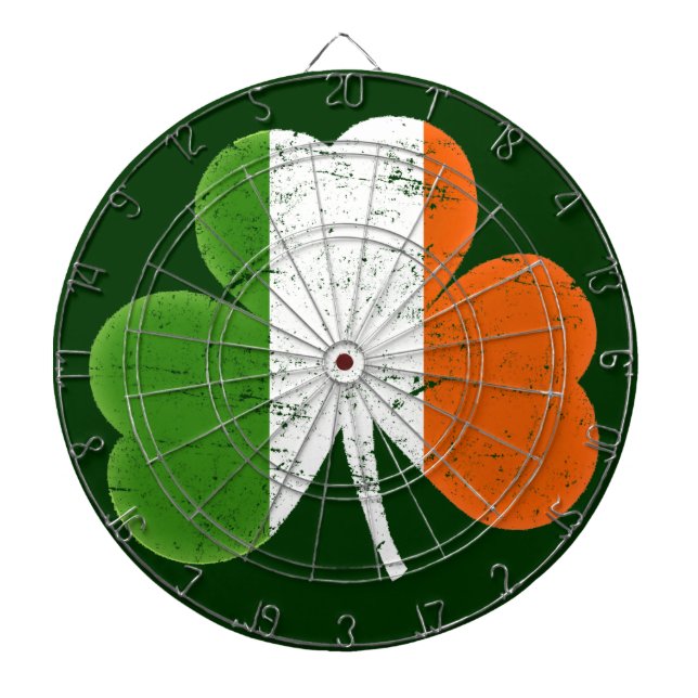 Jeu De Fléchettes Shamrock du drapeau irlandais (Devant)