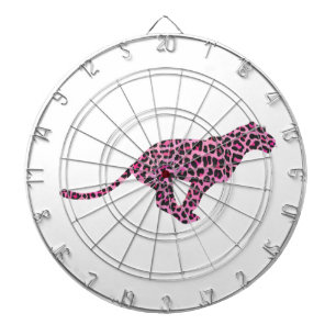 Jeu De Fléchettes Silhouette rose et léopard noir