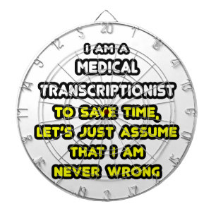 Jeu De Fléchettes T-shirts transcriptionnistes Médicales amusants