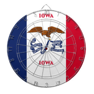 Jeu De Fléchettes Tableau avec Drapeau de l'Iowa, États-Unis