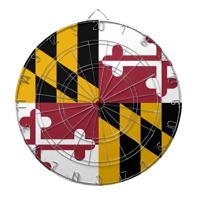 Jeu De Fléchettes Tableau avec Drapeau du Maryland, États-Unis (Devant)