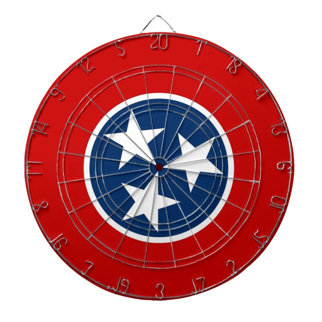 Jeu De Fléchettes Tableau avec Drapeau du Tennessee, États-Unis (Devant)