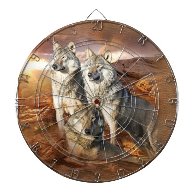 Jeu De Fléchettes Tableau de bord du trio des loups (Devant)