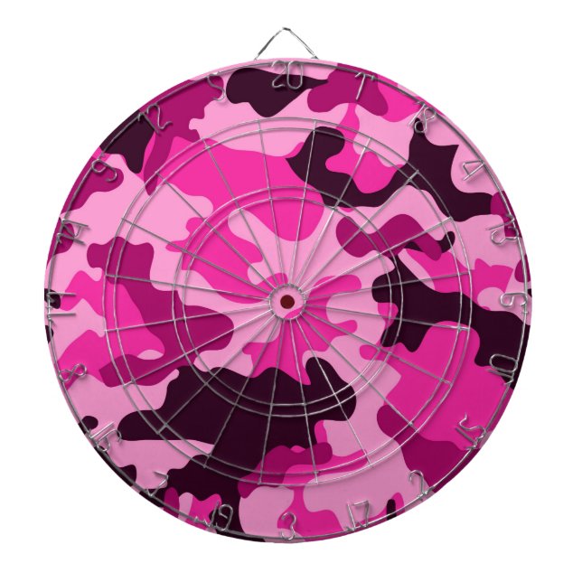 Jeu De Fléchettes Tableau noir de camo rose (Devant)