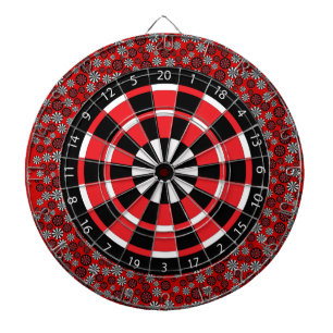 Jeu De Fléchettes Tableau noir et blanc rouge