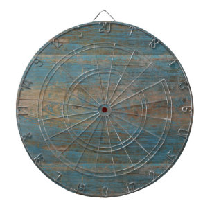 Jeu De Fléchettes Texture bleue en bois de plage de Faux
