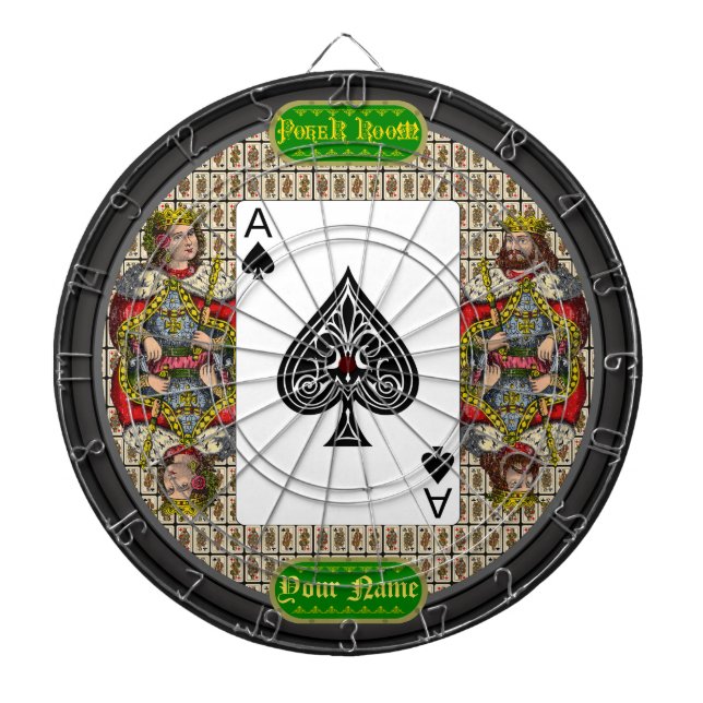 Jeu De Fléchettes Tisonnier personnalisé d'as de pique (Devant)