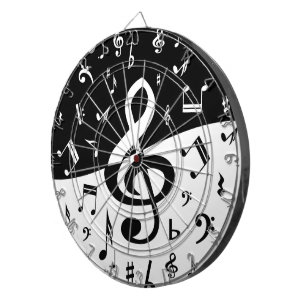 Jeu De Fléchettes Vague élégante de clef triple noire et blanche