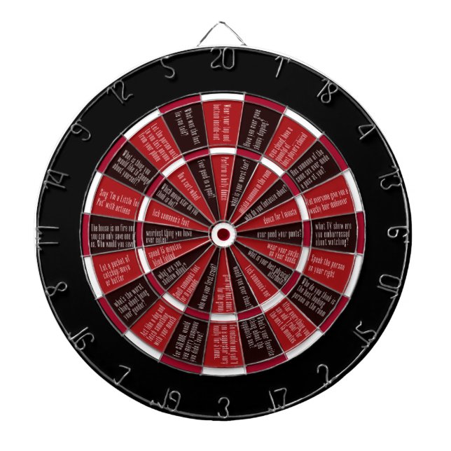 Jeu De Fléchettes Vérité ou Odeur (pas de baiser) Rouge et Noir (Devant)