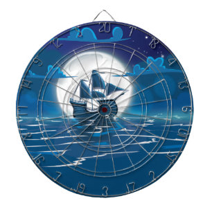 Jeu De Fléchettes Voyage de voilier sous le clair de lune