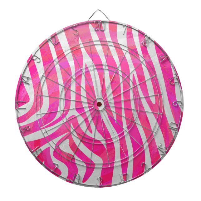Jeu De Fléchettes Zebra Hot Pink et White Print (Devant)
