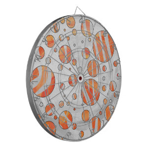 Jeu De Fléchettes Zebra Orange et White Polka Dot