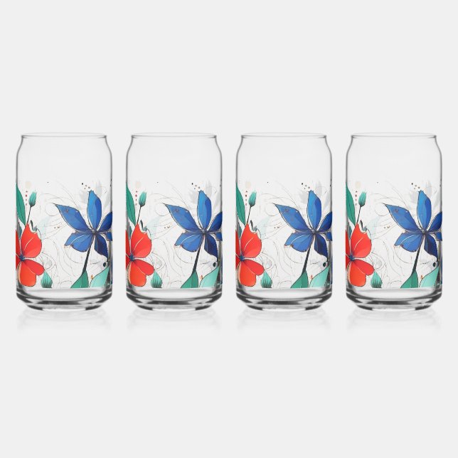 Jeu de fleurs de 4, 16oz, 470ml (Gauche)
