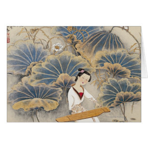 Jeu de la musique par l'étang de Lotus